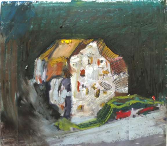 Waldhaus Uebermalung Stefan Aufder Maur